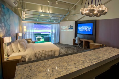 “Since we are a hospitality brand, we really wanted to bring something unique to that in-stadium experience by giving the fan the chance to spend the night in the stadium and wake up there,” explained Michael Dail, vice president of global brand marketing for Courtyard.