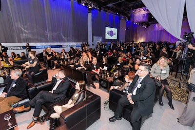 Each inductee had a designated lounge-style space with low black couches.