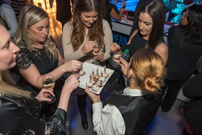 Catering from Liberty Grand included passed hors d'oeuvres.