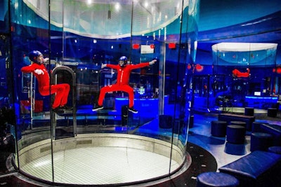 A modern choice for corporate and teambuilding events, the new iFly Indoor Skydiving facility features dual wind tunnels in all-glass flight chambers, along with a conference room. The venue also includes catering options and customizable packages for groups. Pricing starts at $299.95 for 10 flights shared by as many as five people, as well as personalized flight certificate, flight gear, training, personalized instruction, and five video clips from the session.