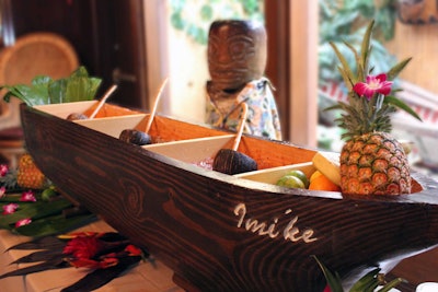 Trader Vic’s off-site catering business recently introduced its tiki version of a punch bowl—the Mai Tai Boat. The tropical trough drink station is available in two package options: the Island Hopper, which serves 50 or more people and includes a choice of as many as three cocktails including variations of the mai tai and non-alcoholic options, or the Royal Hawaiian, which serves 80 or more people and includes the same cocktail options as the Island Hopper. Planners can add on additional cocktails such as the Singapore Symphony for an extra charge.