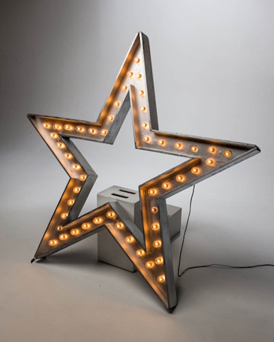 A 66-inch marquee five-point star, $375, available in New York from Acme Studio