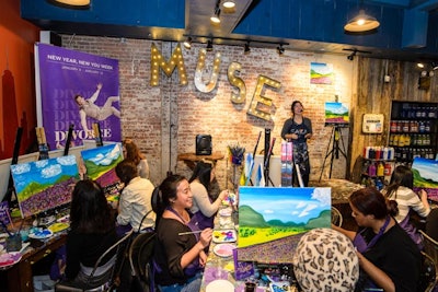Muse Paintbar hosted painting sessions inspired by the Hudson Valley, which is where the main characters in the series live.