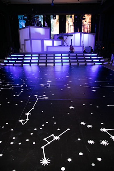 The dance floor for the final night gala was decorated with constellations.
