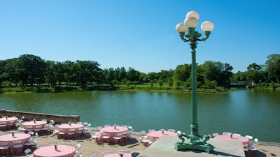 The South Portico, which overlookings Jackson Park, is the perfect space for summer entertaining.