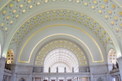 The breathtaking ceiling of Main Hall, newly restored in 2017.
