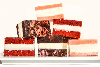 Sherry B. Dessert Studio in New York has a variety of Valentine’s Day specials that can be shipped nationwide. The Ice Cream Cake Sandwich 6-Pack costs $89, and includes three flavors: Red Velvet, which has cream cheese ice cream sandwiched between red velvet cake; Chocolate Raspberry Cheesecake, which has cheesecake ice cream with a layer of raspberry jam sandwiched between chocolate cake with a pink cheesecake swirl; and Rose Chip, which has vanilla rose ice cream with white chocolate flake sandwiched between rose-infused vanilla cake.