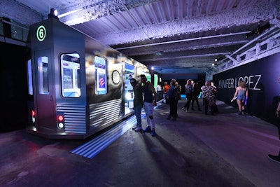 The subway car from Lopez’s “Amor, Amor, Amor” music video was recreated on site, allowing guests to hop aboard. Inside, screens transported guests between some of the stops on the 6 train, leading to Lopez’s stop in the Bronx—Castle Hill. Plus, guests could mimic the dancers from the music video and snag a shareable photo of them performing.