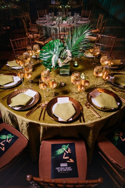 Volanni's tropical florals topped tables in both high and low arrangements.