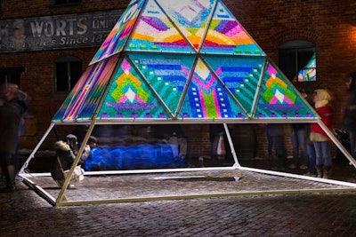 One of the most Instagram-friendly installations at the festival is the Gummy Bear Pyramid by Peruvian-American artist Dicapria. The 14-foot-tall installation was made with 200,000 hand-casted gummy bears.