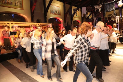 At the Sugar Shack Shindig, guests were invited to wear flannels and participate in Canadian line dancing.