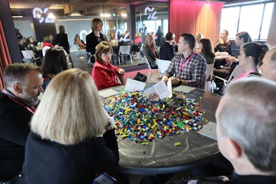 Another group activity led by C2 team members in Espace C2 involved building with Legos.