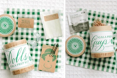 St. Patrick’s signature color can extend beyond the decor and the food. Give a festive gift like Gifts for the Good Life’s flapper-inspired party prep kit. The green package features engraved collar stays, shoe shine wipes, heel protectors, bobby pins, and more.