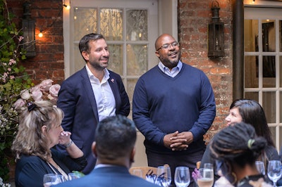 Bermuda Tourism Authority CEO Kevin Dallas (left) and Bermuda Minister of Economic Development and Tourism Jamahl S. Simmons (right) address invited guests at BTA’s Virtual Visit to Bermuda luncheon at Palma restaurant in New York City.