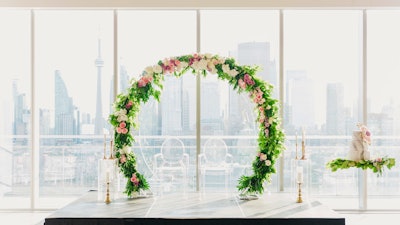 Dramatic decor pops in the light and contemporary venue. Photo: The Love Group