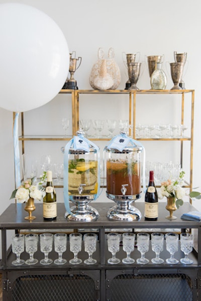 Jadot Wines set up a wine punch bar featuring Madame and Monsieur herbed citrus cocktails.