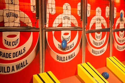 A game of “Policy Skee-Ball” referenced President Trump’s policies that affect the global markets.