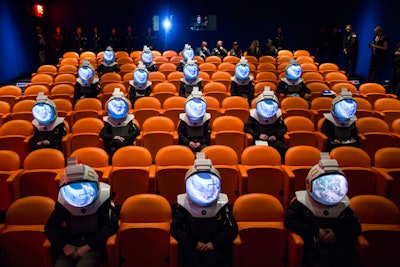 National Geographic's OSR Space Projection Helmet allowed guests to view astronaut P.O.V. footage from the upcoming series One Strange Rock.