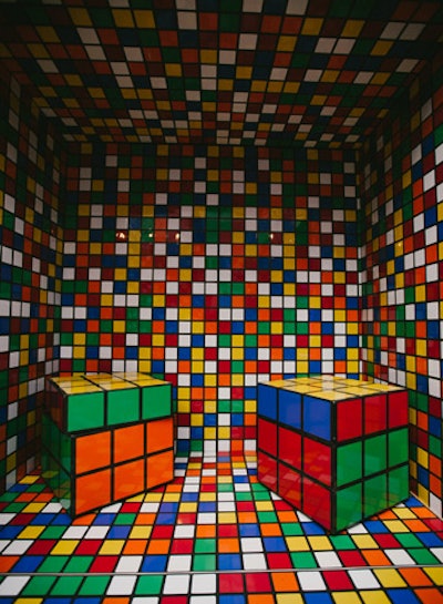One room asks guests to search for clues in a Rubik’s Cube-inspired space—which also proved to be a popular spot for selfies.