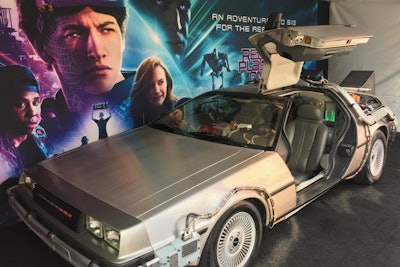After completing the maze, guests can shop in an on-site gift shop and take photos in a DeLorean inspired by the 1985 film Back to the Future.