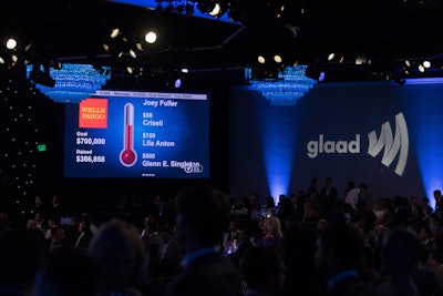 Wells Fargo also sponsored the night’s fund-raising component; throughout the evening, attendees could donate money to Glaad via text message.