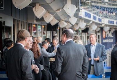 Take your business to the next level with a networking reception overlooking the field