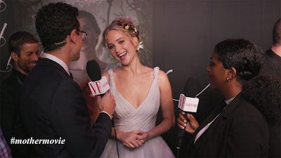 Vanity Fair interviewing Jennifer Lawrence at the Red Carpet Premiere of Mother! in New York