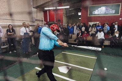 Watch your co-workers as they take batting practice in the Nationals batting cages