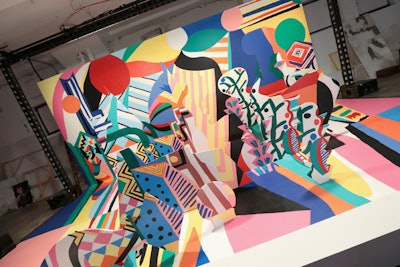 Visitors could walk between the layers of an anamorphic cubist-inspired painting.