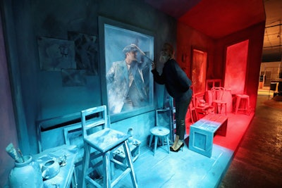 To represent Picasso’s blue and rose periods, RadicalMedia created an installation with “live-action filters” that were created through the use of lighting, color, and textures, which made photos look like a painting. Visitors could dress up in painted clothing items and pose behind screens.