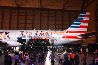 American Airlines, Stand Up To Cancer, and Marvel Studios Custom-Wrapped Plane