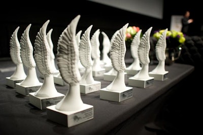The Women’s International Film and Television Showcase honored influential women at the International Visionary Awards ceremony in Toronto in 2011. Honorees received wing-shaped porcelain awards for their inspiring work.
