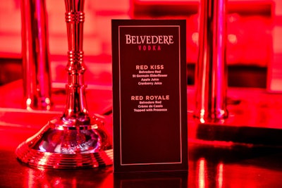 The event offered guests custom, on-theme Belvedere Vodka cocktails.