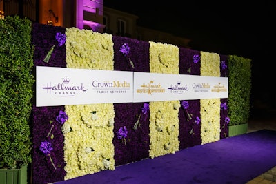 Held in Beverly Hills in 2015, Hallmark’s TCA event had a 20-foot-long step-and-repeat made from plum carnations with cream-colored roses, hydrangea, and plum orchid accents. Along Came Mary Events produced and designed the event, and L.A. Premier provided the flowers.