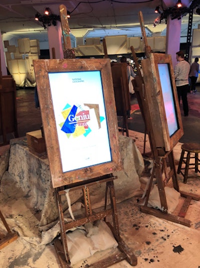 Visitors could design their own artwork on interactive digital easels using a digital toolkit featuring shapes, textures, line art elements, and colors rather than paint. The artwork, which was shareable via social media, was also printed and “hung to dry” for the visitors to take home. The proprietary art program was developed by RadicalMedia’s team of coders.