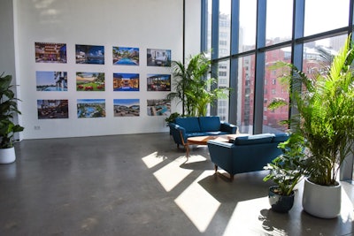 The event included another wall of color photos depicting properties from across the globe.