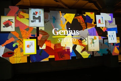 A “collective community mural” was featured at the entrance to the space; it included frames within a digital collage that pulled in art from the digital easels, so the giant mural was constantly evolving over the course of the activation.