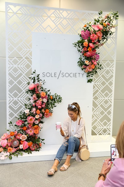 Shoe brand Sole Society hosted a lunch at Marie Gabrielle Restaurant in Dallas in April. The influencer-heavy event had Palm Springs-inspired decor, including a simple-yet-eye-catching floral photo backdrop.