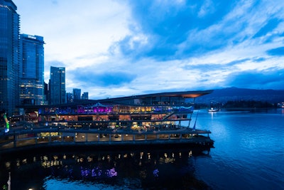 An exterior view of the welcome party at TED2018.