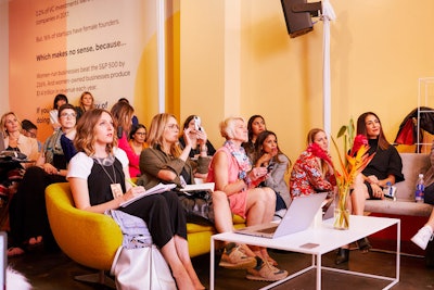 The third stage area, dubbed the Start-Up Studio, hosted a series of intensive workshops with comfortable seating. In the studio, sponsor Google Chromebook led sessions on ways its new technology can benefit small businesses, and signage on the walls discussed gender inequality in the start-up community.