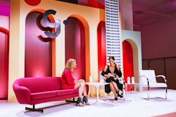 Speakers on the main stage included Gwenyth Paltrow (left) and Girlboss founder Sophia Amoruso (right).