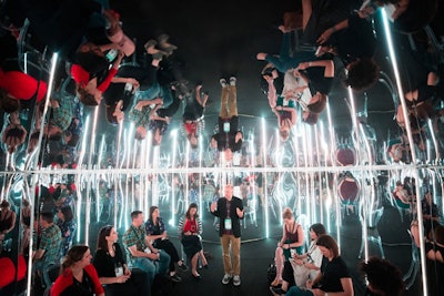 The Transparent lab was held in a mirrored room, where a moderator led a conversation about diversity and bias in the workplace.