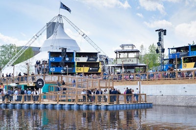 The seventh edition of the conference took over Montréal's Arsenal venue May 23 to 25. An outdoor space, known as the C2 Village, included a tiki bar in a casual atmosphere that encouraged guests to mingle. C2 sponsors had their own lounges in numbered shipping containers. Guests could also mingle on the C2 Melbourne dock, a nod to the conference's expansion to Australia. Presentations were held in the Cirque du Soleil 360 Big Top pop-up circus tent, which debuted last year.