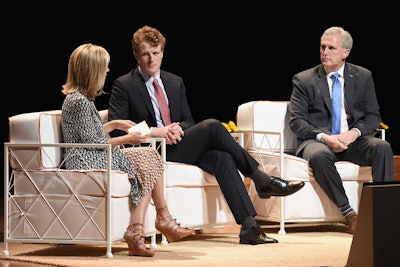 Congressman Joe Kennedy III and majority leader of the U.S. House of Representatives Kevin McCarthy discussed women in politics and how they are perceived by men with Burch.