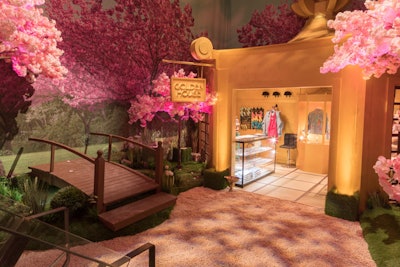 The Green Tea Garden space was inspired by Arizona's green tea can design and Japanese culture.