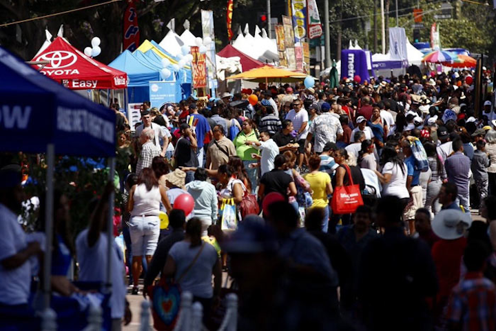 #4 Parade, Walk & Holiday Event The 29-year-old festival is a massive Cinco de Mayo event—billed as the largest festival of its kind in the country; it’s also billed as the largest Latino event in the largest Latino market. It’s produced annually by All Access Entertainment and held in Downtown Los Angeles along Broadway and around the streets of City Hall. A crowd of more than 200,000 festival attendees comes for performances by popular Latin-American artists and authentic food from local vendors, as well as carnival-style rides and games. Next: May 2019