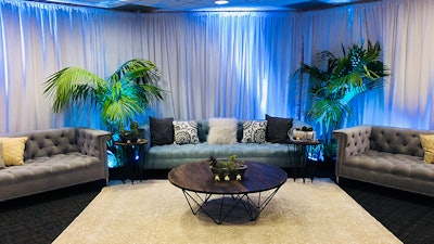 SAP San Jose - Match For Africa - VIP Lounge with Boutique Furniture, Plants, Charging Station