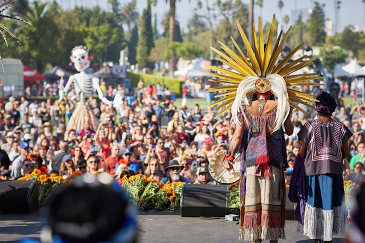 #9 Parade, Walk & Holiday Event October’s event marked the 18th iteration of the popular festival at the Hollywood Forever Cemetery, which draws about 40,000 to celebrate Day of the Dead; it's billed as the largest celebration of the holiday outside of Mexico. With numbers swelling as the day turns to dark, the thick crowd packs into the cemetery to check out more than 100 elaborate and brightly hued altars, plus live music, dance performances, and art exhibits. Last year’s event honored Mexican artist Jose Guadalupe Posada, while the year’s will celebrate Aztec goddess Coatlicue. Next: October 27, 2018
