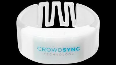 Here’s our multi-day use LED wristband with full logo printing available.