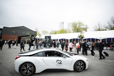 Outside of the event entrance, guests could test drive BMW 530e cars, which featured C2 branding. BMW and Mini were the conference's official sustainable mobility partners.